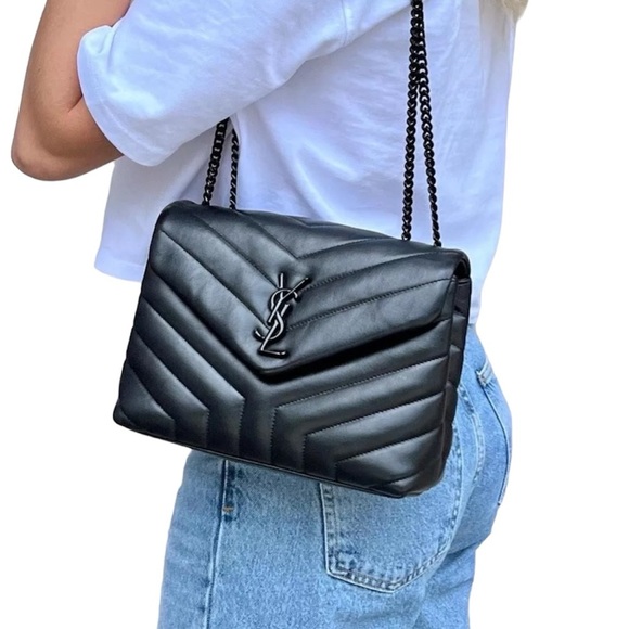 Yves Saint Laurent Handbags - YSL Black Loulou Small Shoulder Bag in Quilted Leather w/ Black Hardware​